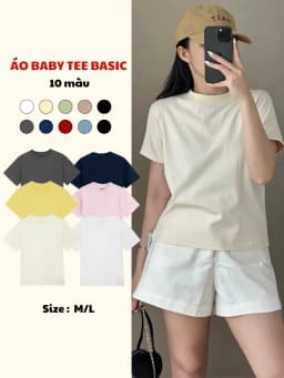 Thumbnail Áo baby tee trơn basic cổ tròn nhiều màu TiQi Jeans chất cotton co giãn 2 chiều AB-01 1