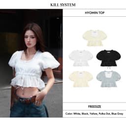 Thumbnail Áo babydoll tay phồng HYOMIN 2 tầng layer bèo bo chun eo - 𝐊𝐈𝐋𝐋 𝐒𝐘𝐒𝐓𝐄𝐌 1