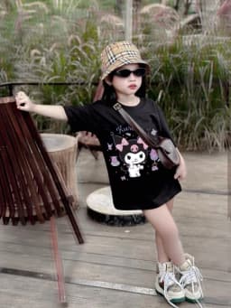 Thumbnail Áo Bé Gái Áo Thun Hình KUROMI UNISEX Áo Cho Cả Gia Đình Áo Bé Gái, Áo Bé Trai Cotton Loại Một ABG12 2
