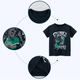 Thumbnail Áo bé trai cộc tay SKIDS áo thun cho trẻ em chất cotton mùa hè thời trang trẻ em 2 đến 8 tuổi 2