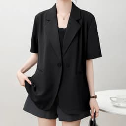 Thumbnail Áo blazer khoác vest nữ tay ngắn túi mổ THOCA HOUSE trẻ trung thanh lịch dáng Hàn 1