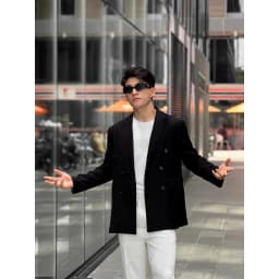 Thumbnail Áo blazer nam nữ ARMCEO 6 khuy form dáng chuẩn Hàn Quốc vải cotton hàn -B03 3