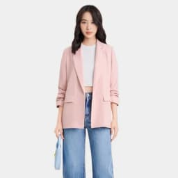Thumbnail Áo blazer nữ Áo vest nữ MARC FASHION nhún xắn tay cách điệu trẻ trung FAVH043521 4