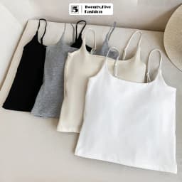 Thumbnail Áo bra nữ Twentyfive croptop 2 dây mảnh, 2 lớp có đệm mút cố định, vải cotton mịn co dãn 5798 1