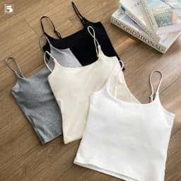 Thumbnail Áo bra nữ Twentyfive croptop 2 dây mảnh, 2 lớp có đệm mút cố định, vải cotton mịn co dãn 5798 2