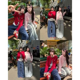 Thumbnail 𝐊𝐈𝐋𝐋 𝐒𝐘𝐒𝐓𝐄𝐌 - Áo cardigan phối layer hai màu thun gân WESTIE hình thêu cún con 2