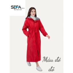 Thumbnail Áo choàng áo mưa dáng dài măng tô đi đường tránh mưa tránh rét, có dây rút eo, 2 lớp phủ chống thấm nước, hàn nhiệt 3