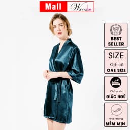 Thumbnail Áo choàng ngủ lụa WANNABE áo khoác ngủ lụa kimono dạng cơ bản trơn đơn giản dễ mặc sang trọng KI010 1
