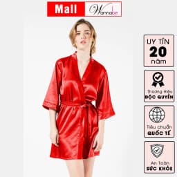 Thumbnail Áo choàng ngủ lụa WANNABE áo khoác ngủ lụa kimono dạng cơ bản trơn đơn giản dễ mặc sang trọng KI010 2