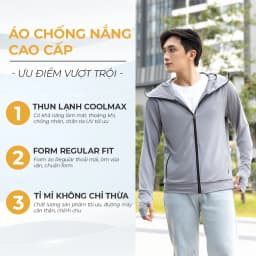 Thumbnail Áo Chống Nắng Nam GUZADO Vải Extracool Co Giãn, Làm Mát, Chống Tia UV Vượt Trội GCN 4