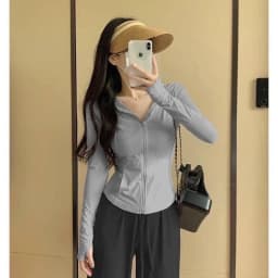 Thumbnail Áo chống nắng nữ áo khoác chống nắng nữ chống tia cực tím UPF 50+ chất lụa băng ôm body co giãn thoáng mát silive 1