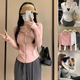 Thumbnail Áo chống nắng nữ áo khoác chống nắng nữ chống tia cực tím UPF 50+ chất lụa băng ôm body co giãn thoáng mát silive 2