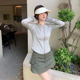 Thumbnail Áo chống nắng nữ áo khoác chống nắng nữ chống tia cực tím UPF 50+ chất lụa băng ôm body co giãn thoáng mát silive 4