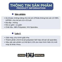 Thumbnail Áo chống nắng trẻ em bé trai bé gái thun lạnh thoáng mát cản UV 99% UPF50+ cho bé 4-12 tuổi ULCO5 4