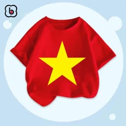 Thumbnail Áo cờ đỏ sao vàng Việt Nam, áo thun cho bé chất cotton mềm mịn BabyloveGO 3