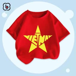 Thumbnail Áo cờ đỏ sao vàng Việt Nam, áo thun bé trai chất cotton mềm mịn BabyloveGO 2