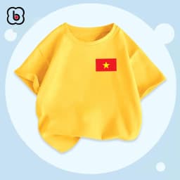 Thumbnail Áo cờ đỏ sao vàng Việt Nam, áo bé gái chất thun cotton mềm mịn BabyloveGO 3