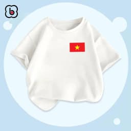 Thumbnail Áo cờ đỏ sao vàng Việt Nam, áo bé gái chất thun cotton mềm mịn BabyloveGO 4