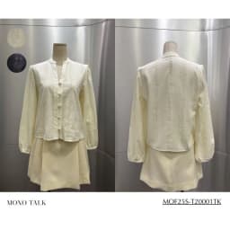 Thumbnail Áo cổ tàu mở V MONO TALK tay xếp bồng, chất liệu cotton thêu MOF25S-T20001TK 3
