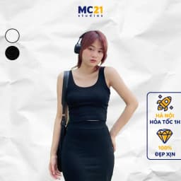 Thumbnail Áo croptop ba lỗ MC21.STUDIOS dáng ôm co giãn chất thun xịn cao cấp phong cách Ulzzang Streetwear Hàn Quốc A3213 1
