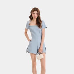 Thumbnail Áo Croptop Kiểu Nữ MARC FASHION Tay Ngắn Cổ Vuông Đính 2 Nơ - FASH021125 4