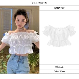 Thumbnail Áo croptop kiểu trễ vai bèo tầng NANA - 𝐊𝐈𝐋𝐋 𝐒𝐘𝐒𝐓𝐄𝐌 1