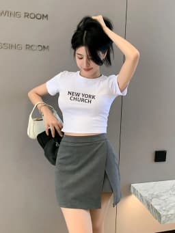 Thumbnail Áo croptop nữ áo baby tee ôm body chất thun cotton co giãn 4 chiều  - LOZA G0070 2