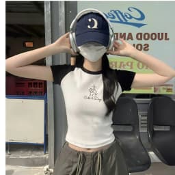 Thumbnail Áo croptop nữ 𝐋𝐎𝐙𝐀 chất liệu cotton màu phối - Mã G0296 2
