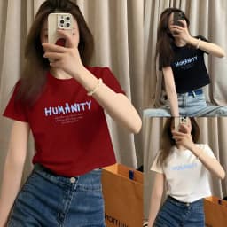 Thumbnail Áo croptop nữ LOZA 'Humanity' form ôm - Áo thun croptop nữ LOZA CR7551 2