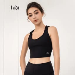 Thumbnail Áo croptop tập Yoga Gym Hibi Sports CR815, kiểu 2 dây nhún bèo, Kèm mút ngực 4
