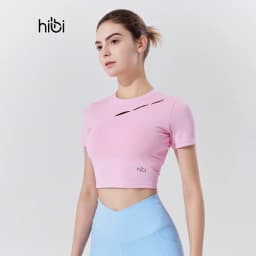 Thumbnail Áo croptop tập yoga gym Hibi Sports CR826, kèm mút ngực, phù hợp chơi pickleball tennis 1