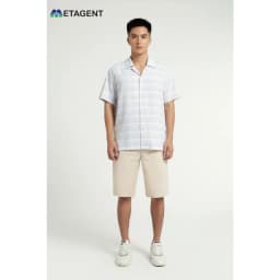 Thumbnail Áo Cuban họa tiết kẻ nam Metagent MS 16E3545 1