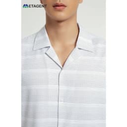Thumbnail Áo Cuban họa tiết kẻ nam Metagent MS 16E3545 2