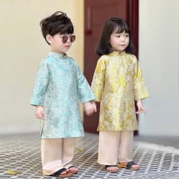 Thumbnail Áo Dài Bé Trai Bé Gái Fbaby Thiết Kế Gấm Họa Tiết Cao Cấp Cho Bé Đi Chơi, Lễ Tết Chất Liệu An Toàn Cho Bé 1