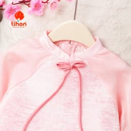 Thumbnail Áo dài cho bé gái TIHON cao cấp gấm phối tơ mềm mại đính nơ siêu dễ thương SET0786011 3