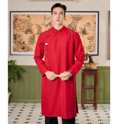 Thumbnail Áo Dài Nam Ngũ Thân Truyền Thống Form Rộng Cúc Bọc Thương Hiệu Mr Twins 4