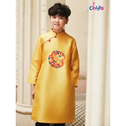 Thumbnail Áo dài tết dáng cách tân in hình rồng đón tết Chippo cho bé trai từ 8 đến 16 Tuổi(25-60Kg) AD rồng 3