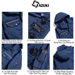Thumbnail Áo Điều Hòa AZUKI Nhật Bản chính hãng vải cao cấp [Chỉ mình áo, Không bao gồm phụ kiện] - NIKITO 2