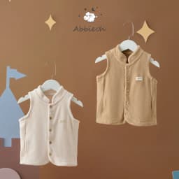 Thumbnail Áo gile lông cừu cao cổ giữ nhiệt cho bé ABBIEOH phối túi phong cách Hàn Quốc 0-3 tuổi GL571 GL674 1