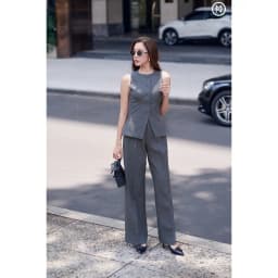 Thumbnail Áo gile nữ MOLLYNISTA hai lớp cổ tròn sát nách chiết eo tôn dáng 4