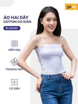 Thumbnail Áo hai dây nữ Yody chất liệu thun cotton co giãn mềm mịn BLN5060 1
