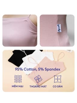 Thumbnail Áo hai dây nữ Yody chất liệu thun cotton co giãn mềm mịn BLN5060 2