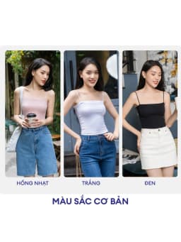 Thumbnail Áo hai dây nữ Yody chất liệu thun cotton co giãn mềm mịn BLN5060 3