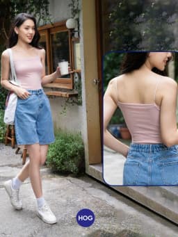 Thumbnail Áo hai dây nữ Yody chất liệu thun cotton co giãn mềm mịn BLN5060 4