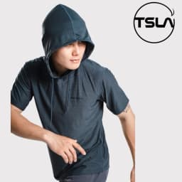 Thumbnail Áo Hoodie nam ngắn tay TSLA chất mát kháng khuẩn chống uv chạy bộ tập gym thể thao bigsize oversize TSO2028 2