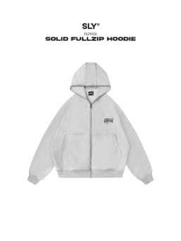 Thumbnail Áo Hoodie Nỉ Chân Cua Fullzip SLY Solid màu xám tiêu 1