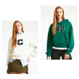 Thumbnail Áo Hoodie WHO.A.U WHMHD4T22F Women's Boucle Cropped Hoodie Women Style (Fleece-lined) 1