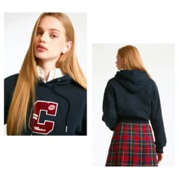 Thumbnail Áo Hoodie WHO.A.U WHMHD4T22F Women's Boucle Cropped Hoodie Women Style (Fleece-lined) 2