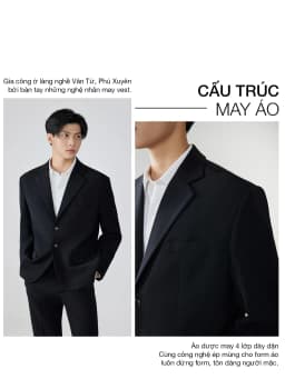 Thumbnail Áo khoác blazer nam JBAGY Classic 3 lớp dầy dặn, có đệm vai tinh tế phong cách Hàn Quốc JK007 3