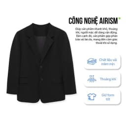 Thumbnail Áo khoác blazer nam nữ có đệm vai form rộng hàn quốc thời trang trẻ trung phong cách ELNIDO 3